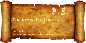 Marjanov Eszter névjegykártya